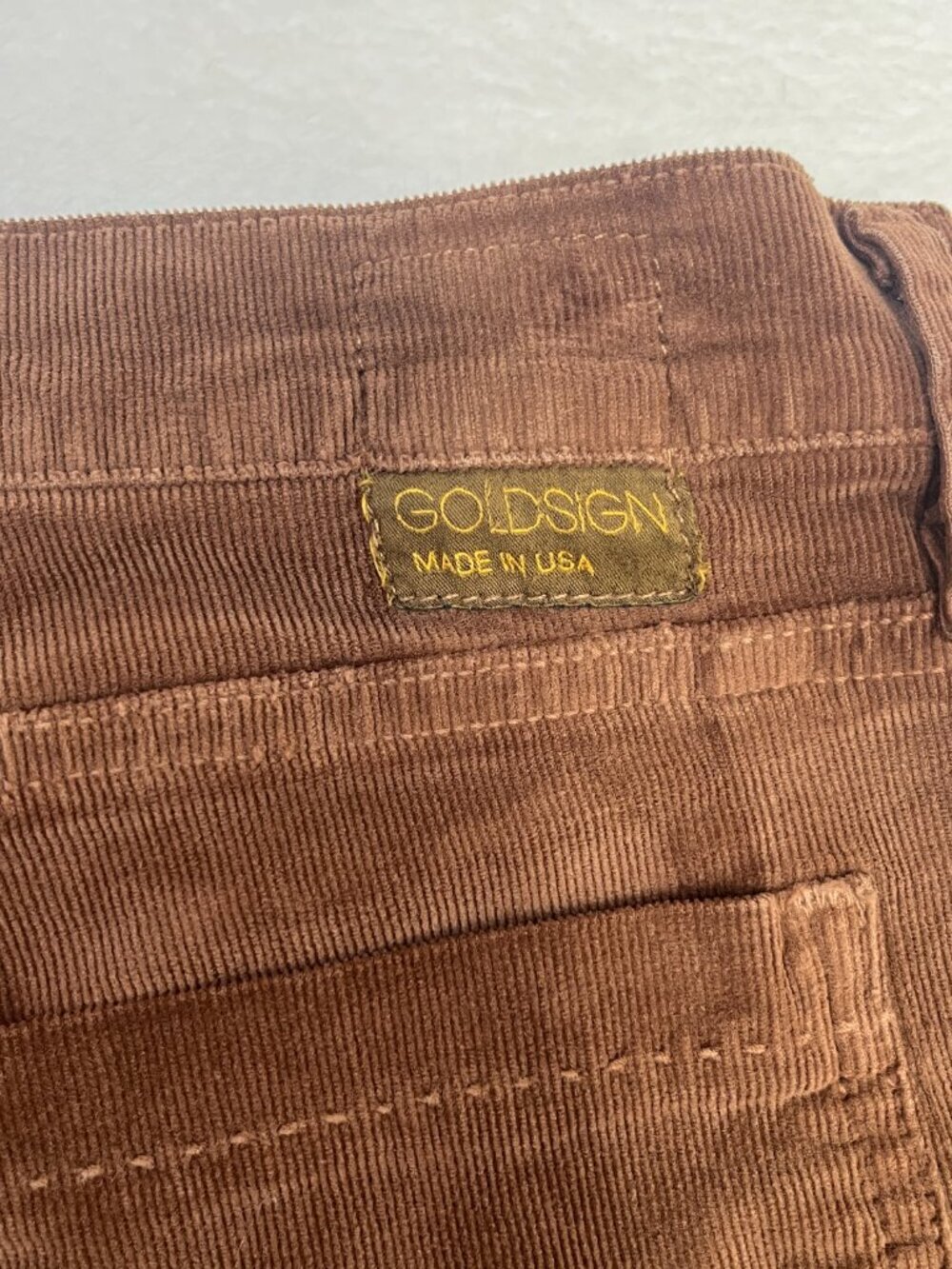 Goldsign Boyfriend Bootcut Corduroy sz 31 Jeans Made in USA Chocolate Collegiate - Picture 4 of 13